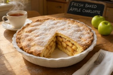 Классическая шарлотка с яблоками, которая всегда получается - пышная и ароматная. Пахнет детством и домашним уютом